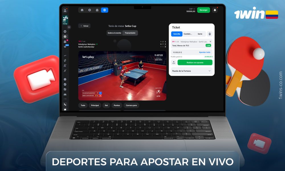 Los apostantes colombianos pueden realizar apuestas en directo en 1Win sobre deportes populares y ciberdeportes
